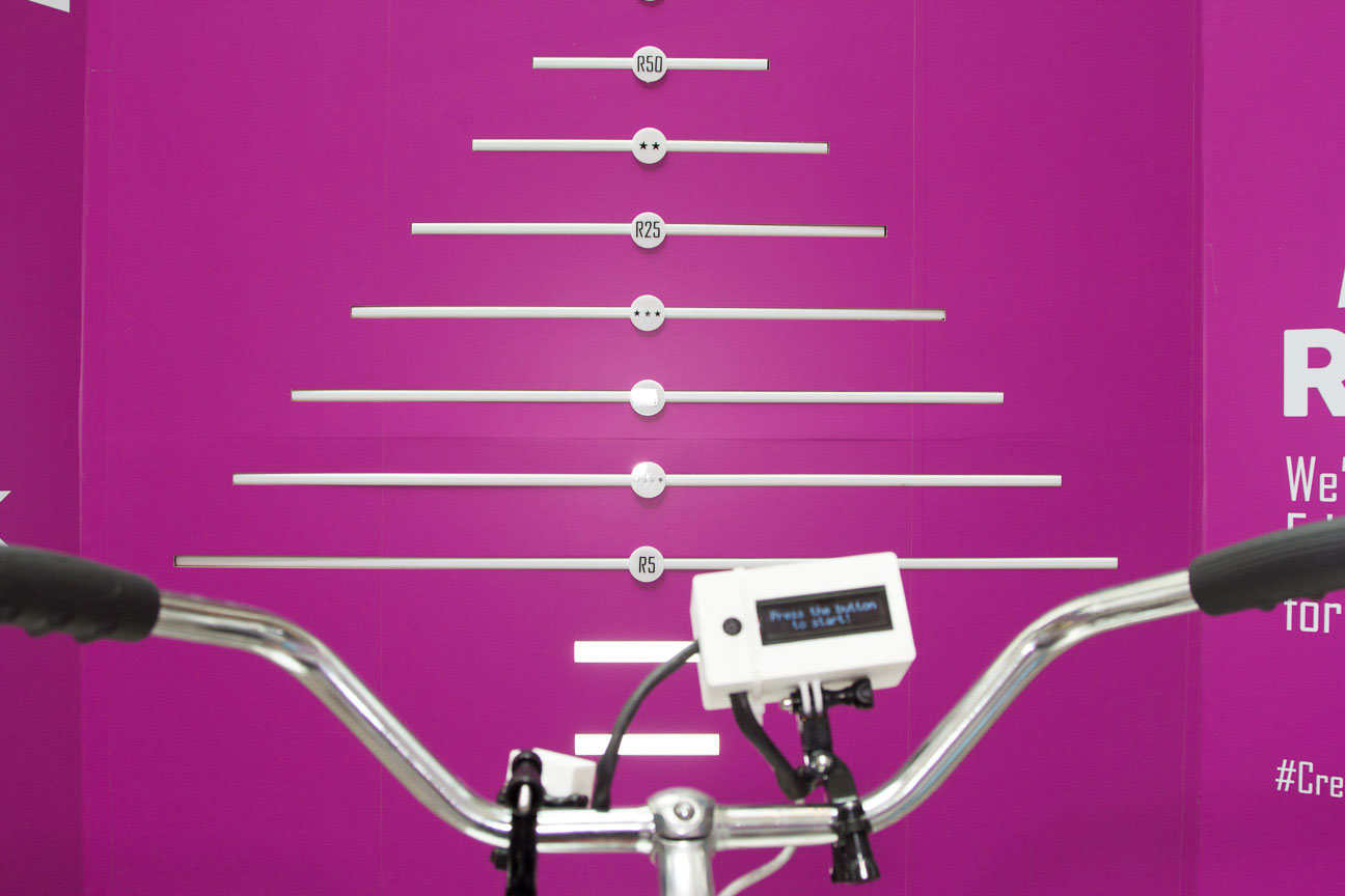 Cresta shopping centre festive campaign interactive bike installation